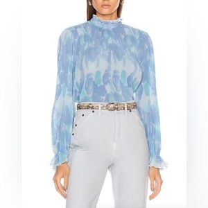 GANNI Pleated Georgette Top